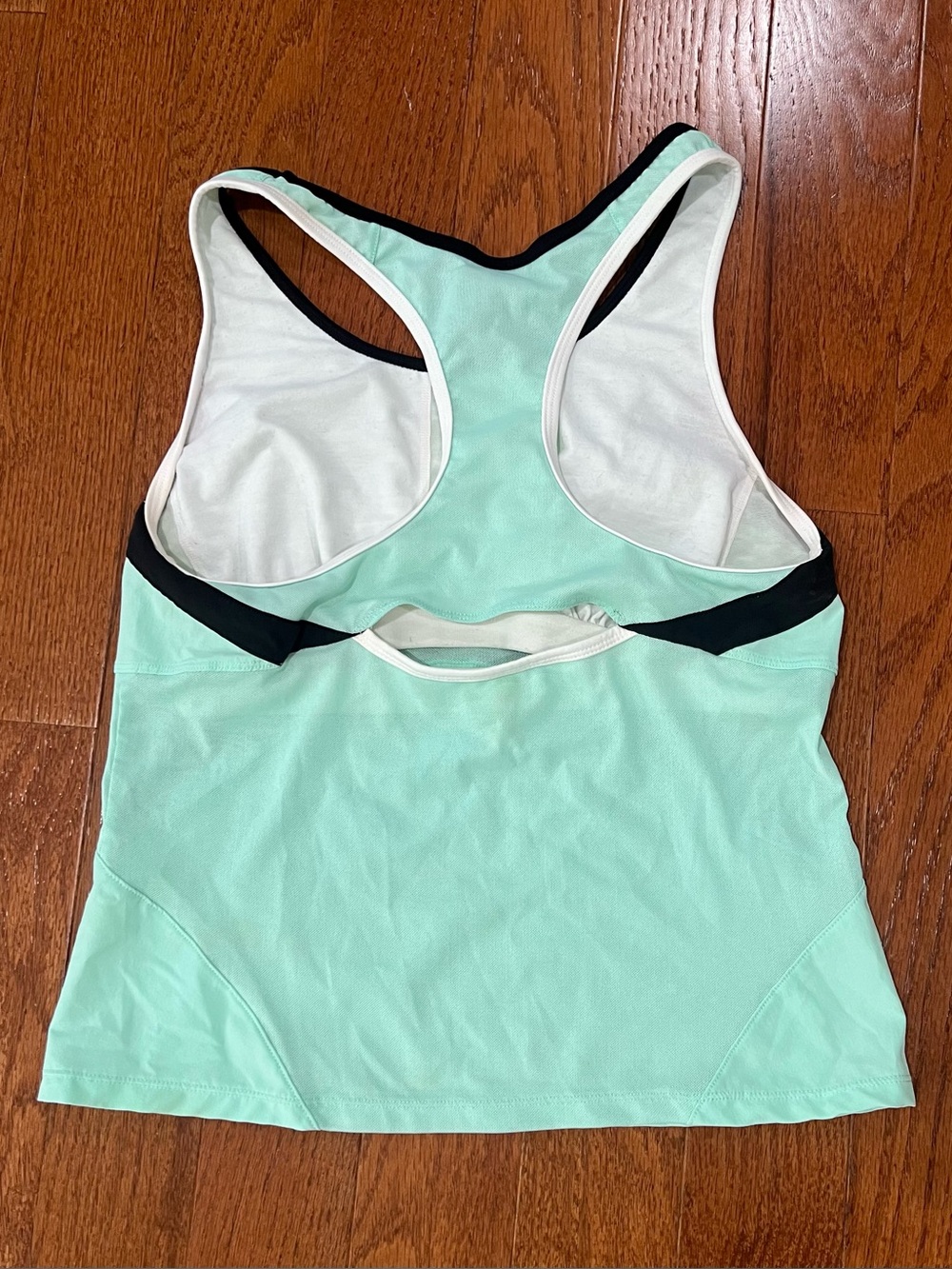 Nike Women's Mint Green Racerback Sports Tank with Black Trim - Picture 2 of 3